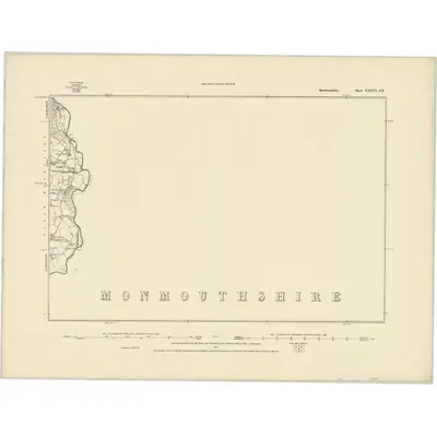 1880 Map of Brecknockshire XXXVI.SE, 1887 Print