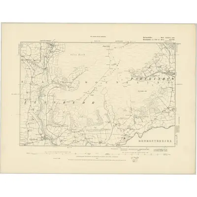 1886 Map of Brecknockshire XXXVI.SW, 1887 Print