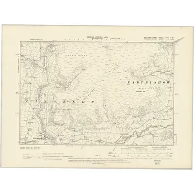 1903 Map of Brecknockshire XXXVI.SW, 1905 Print