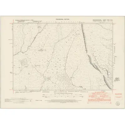 1948 Map of Brecknockshire XXXVII.NE, 1952 Print