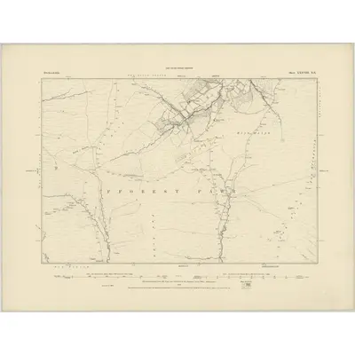 1884 Map of Brecknockshire XXXVIII.NE, 1885 Print