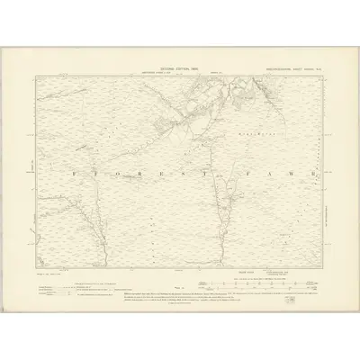 1903 Map of Brecknockshire XXXVIII.NE, 1905 Print