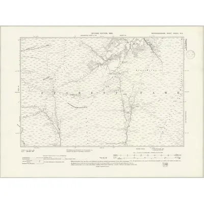 1903 Map of Brecknockshire XXXVIII.NE, 1938 Print