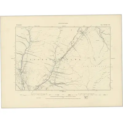 1884 Map of Brecknockshire XXXVIII.NW, 1885 Print