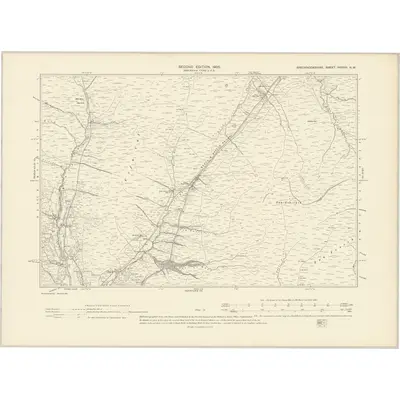 1904 Map of Brecknockshire XXXVIII.NW, 1905 Print
