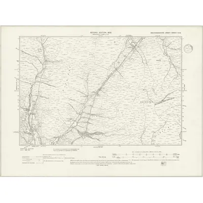 1904 Map of Brecknockshire XXXVIII.NW, 1938 Print