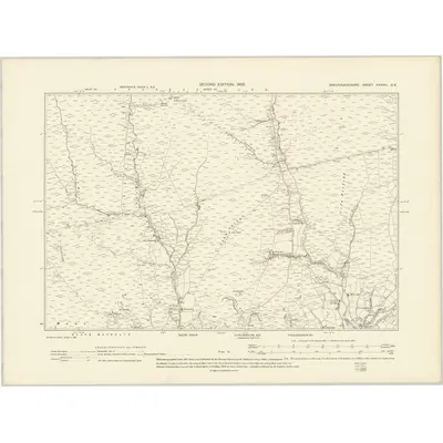 1903 Map of Brecknockshire XXXVIII.SE, 1905 Print