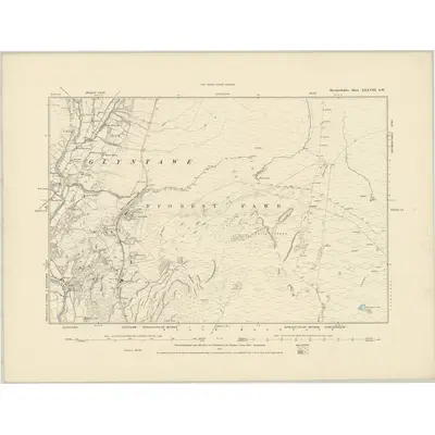 1877 Map of Brecknockshire XXXVIII.SW, 1887 Print