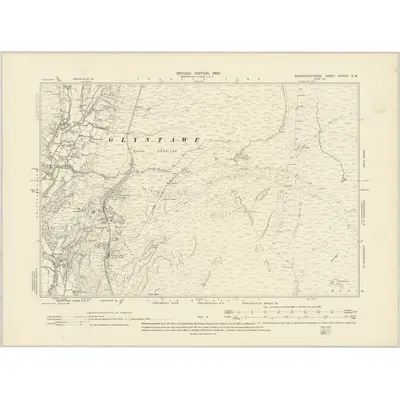 1903 Map of Brecknockshire XXXVIII.SW, 1905 Print