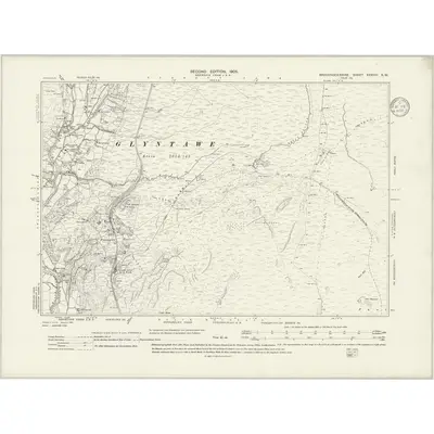 1903 Map of Brecknockshire XXXVIII.SW, 1936 Print