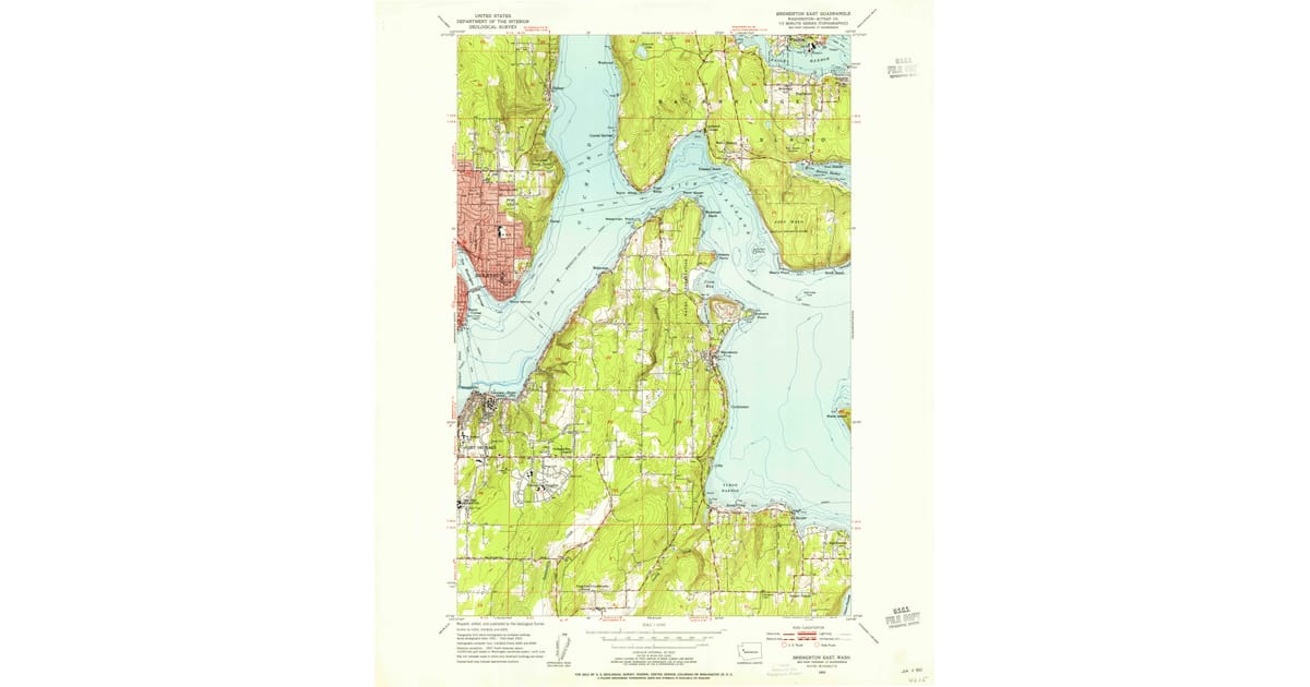 1953 Map of Bremerton East, Kitsap County, WA — High-Res | Pastmaps