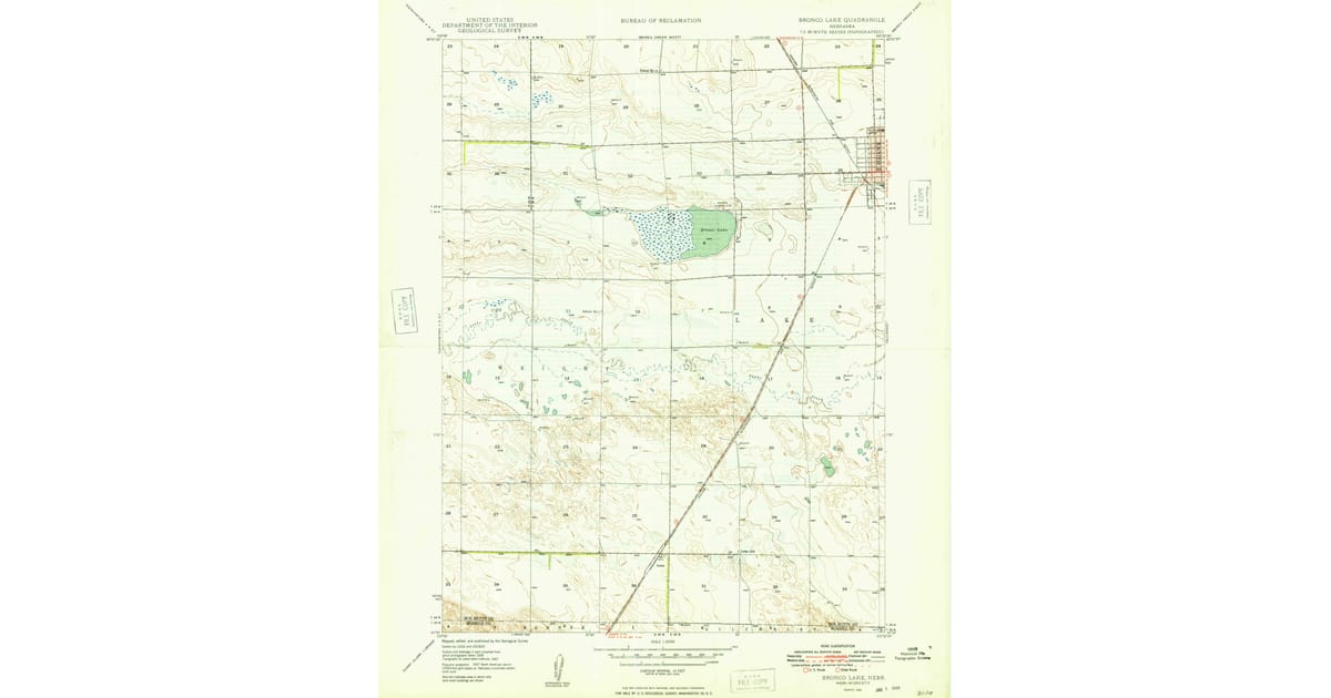 1949 Map of Bronco Lake, Box Butte County, NE — High-Res | Pastmaps