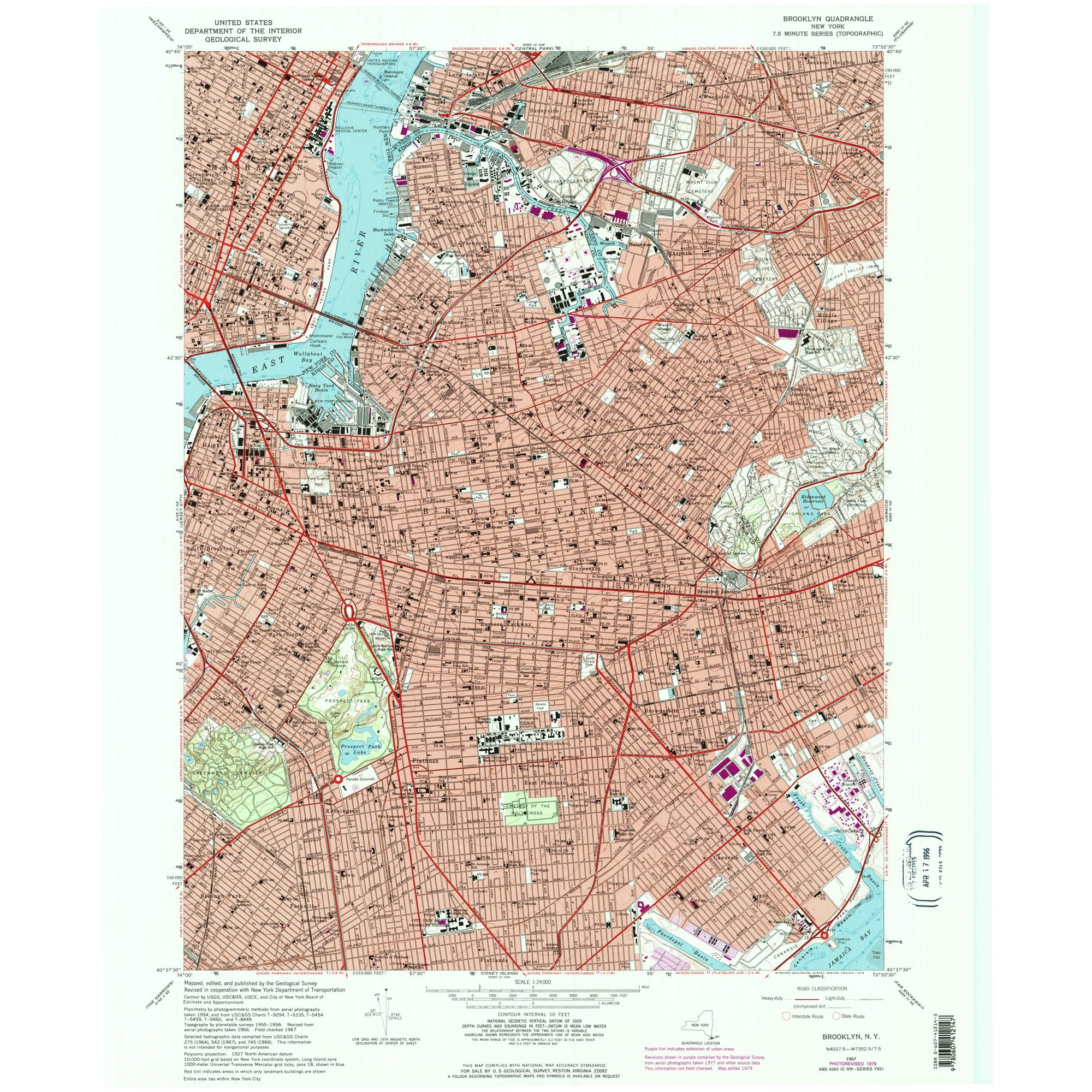 1967 Map of Brooklyn