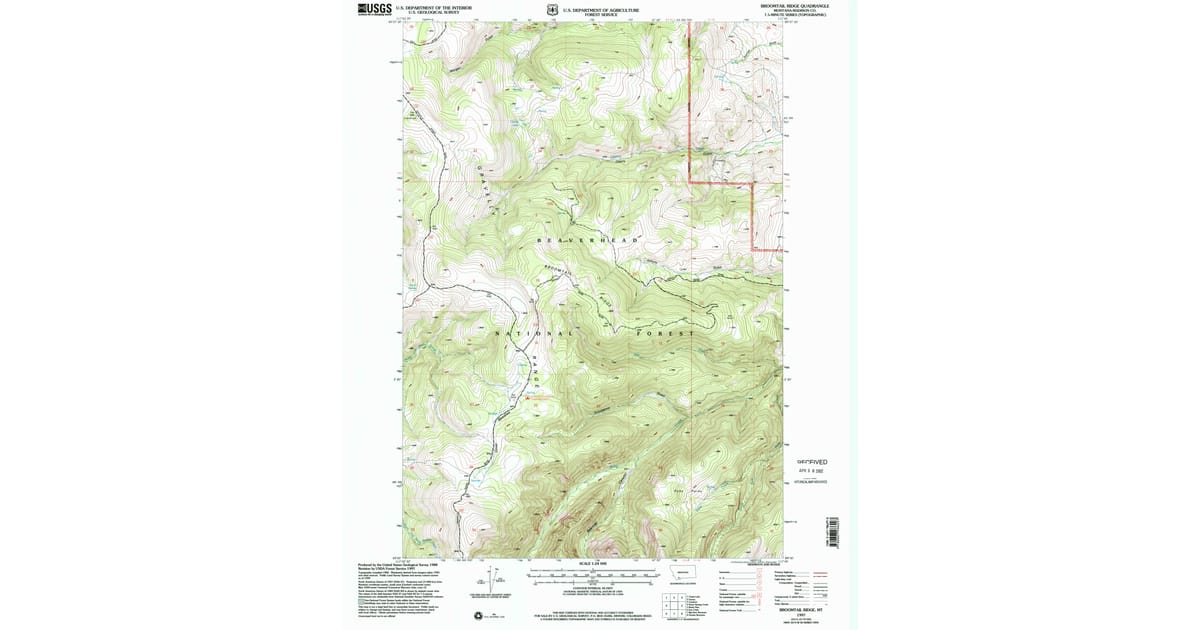 1997 Map of Broomtail Ridge, Madison County, MT — High-Res | Pastmaps