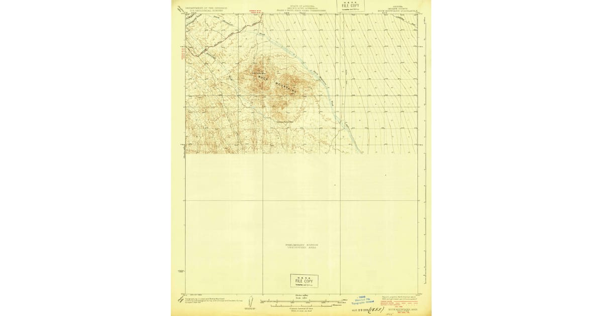 1929 Map of Buck Mountains, Mohave County, AZ — High-Res | Pastmaps