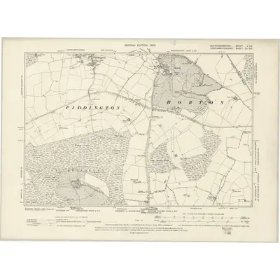 1899 Map of Buckinghamshire I.SE, 1900 Print