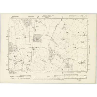1899 Map of Buckinghamshire II.NE, 1900 Print