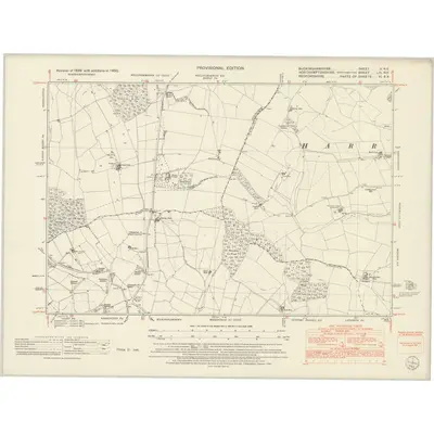 1950 Map of Buckinghamshire II.NE, 1952 Print