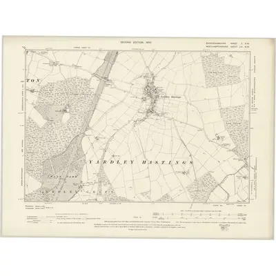 1899 Map of Buckinghamshire II.NW, 1900 Print