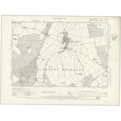 1899 Map of Buckinghamshire II.NW, 1936 Print