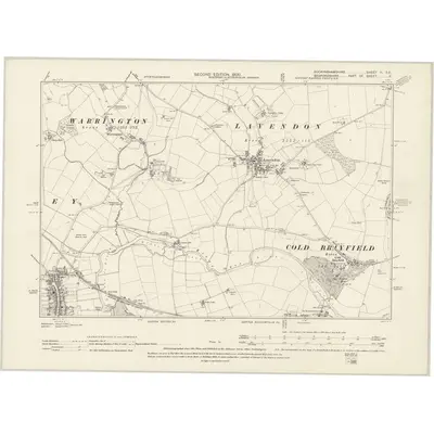 1899 Map of Buckinghamshire II.SE, 1900 Print