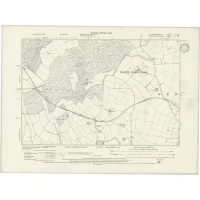 1899 Map of Buckinghamshire II.SW, 1933 Print