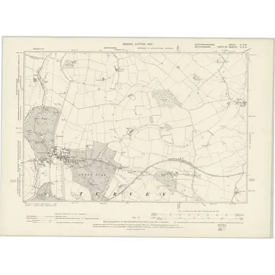 1899 Map of Buckinghamshire III.SW, 1900 Print