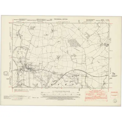 1950 Map of Buckinghamshire III.SW, 1952 Print