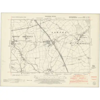 1950 Map of Buckinghamshire IV.NW, 1952 Print