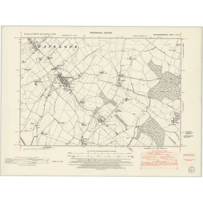 1950 Map of Buckinghamshire IV.SE, 1952 Print