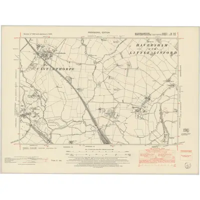 1950 Map of Buckinghamshire IX.NE, 1952 Print