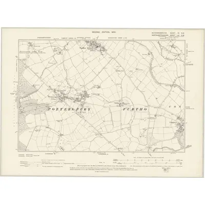 1898 Map of Buckinghamshire IX.NW, 1900 Print