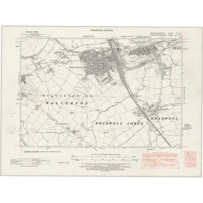 1938 Map of Buckinghamshire IX.SE, 1947 Print