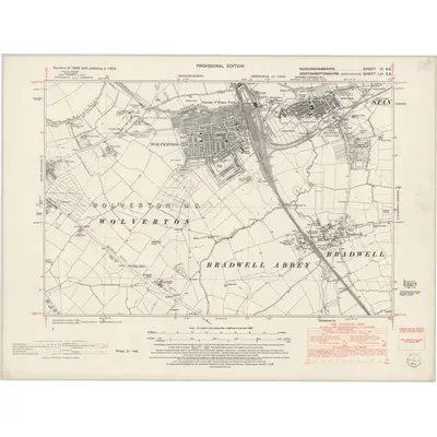 1950 Map of Buckinghamshire IX.SE, 1953 Print