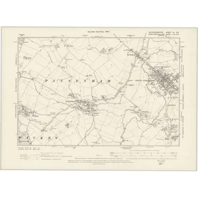 1898 Map of Buckinghamshire IX.SW, 1900 Print