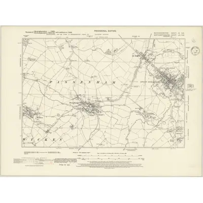 1938 Map of Buckinghamshire IX.SW, 1945 Print
