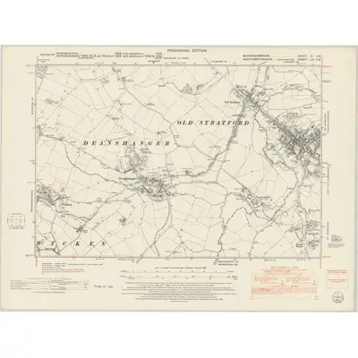 1950 Map of Buckinghamshire IX.SW, 1952 Print