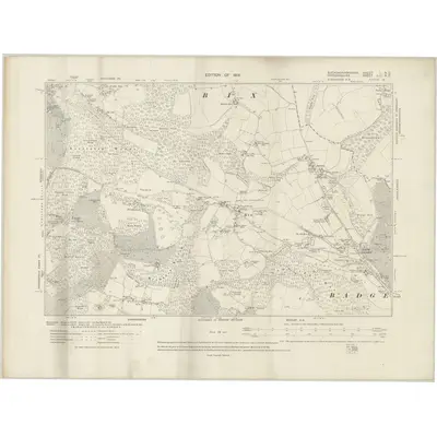 1897 Map of Buckinghamshire L.NE, 1919 Print