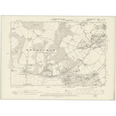 1897 Map of Buckinghamshire LI.NE, 1900 Print