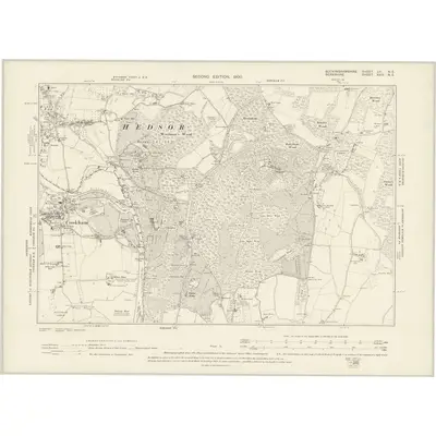 1897 Map of Buckinghamshire LII.NE, 1900 Print