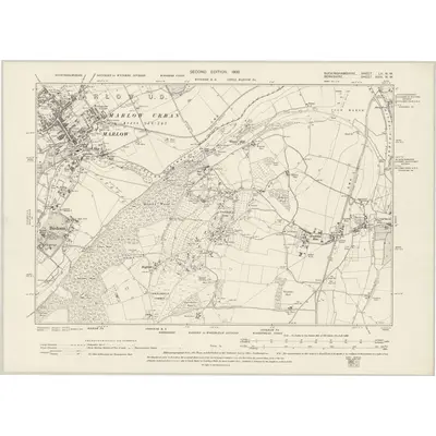 1897 Map of Buckinghamshire LII.NW, 1900 Print