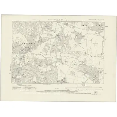 1923 Map of Buckinghamshire LIII.NE, 1926 Print