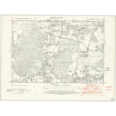 1938 Map of Buckinghamshire LIII.NW, 1944 Print