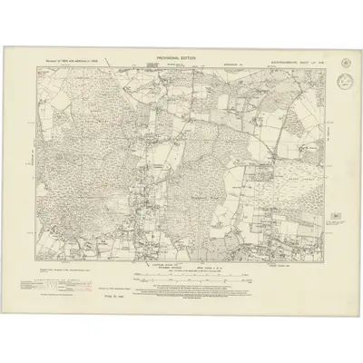 1938 Map of Buckinghamshire LIII.NW, 1944 Print