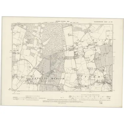 1897 Map of Buckinghamshire LIII.SE, 1900 Print