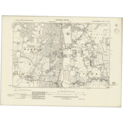 1938 Map of Buckinghamshire LIII.SE, 1944 Print