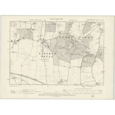 1897 Map of Buckinghamshire LIII.SW, 1900 Print