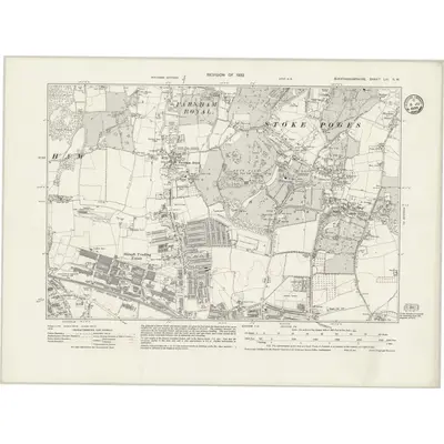 1932 Map of Buckinghamshire LIII.SW, 1935 Print