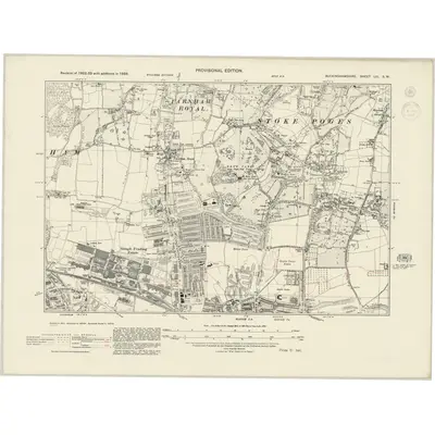 1938 Map of Buckinghamshire LIII.SW, 1944 Print