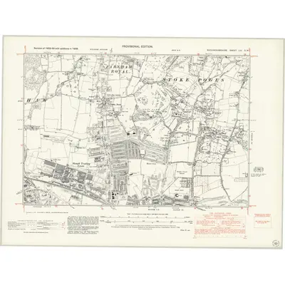 1938 Map of Buckinghamshire LIII.SW, 1946 Print